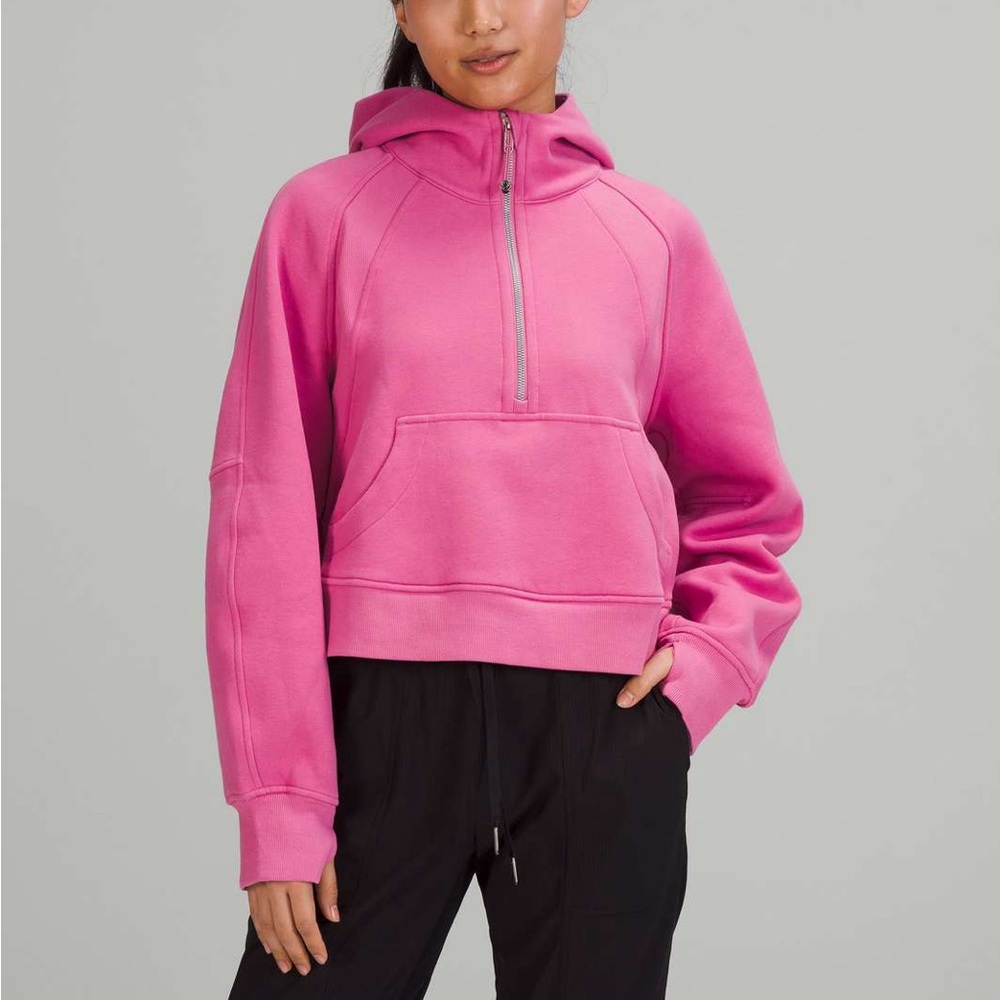 Lululemon Pink Blossom scuba oversized half zip hoodie m/l